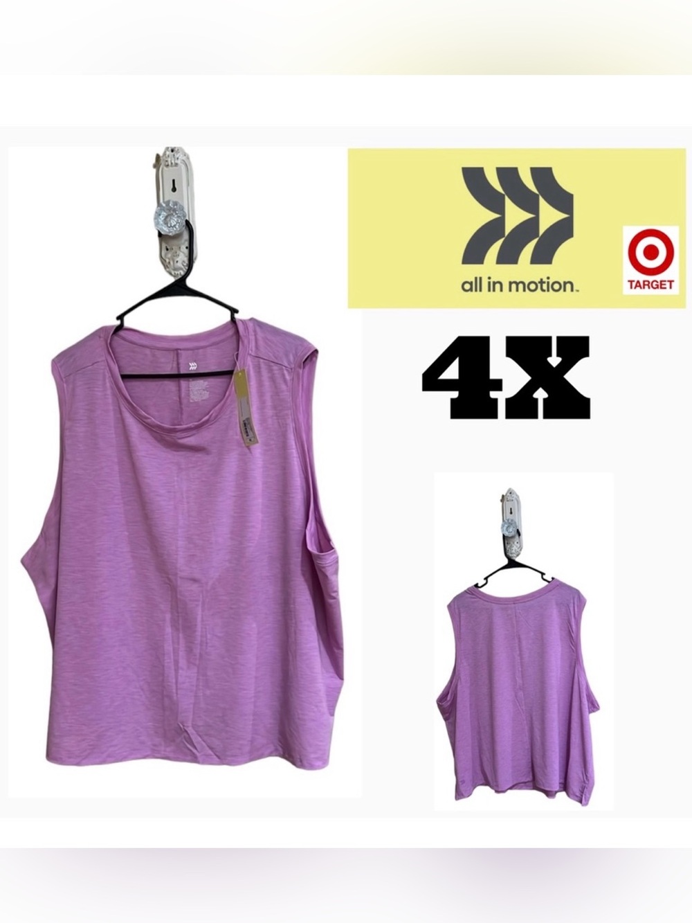 4x Pink athletic tank top by All in Motion